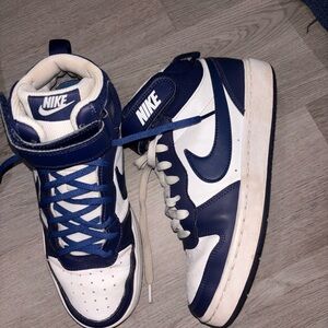 Nike Blue and White High-Top Sneakers